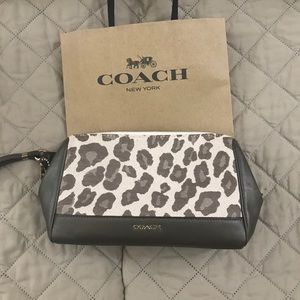 Leopard print Coach clutch